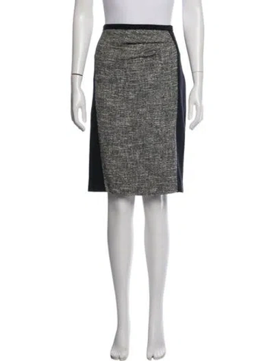 Pre-owned Weekend Max Mara Tweed Pattern Midi Length Skirt In Grey