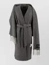 Weekend Max Mara Tweed Wool Dressing Gown Coat In Gray