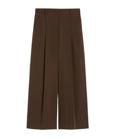 Weekend Max Mara Twill Casual Pants In Brown