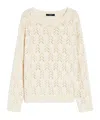 Weekend Max Mara Teramo Cotton Blend Sweater In White