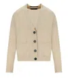 Weekend Max Mara Two-piece Combination Wool And Cashmere Knitted Sweater In Sabbia