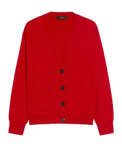 Weekend Max Mara Two-piece Combination Ribbed Sweater In Red