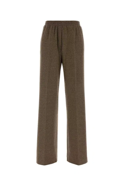 Weekend Max Mara Two-tone Stretch Polyester Blend Zelma Pant In Brown