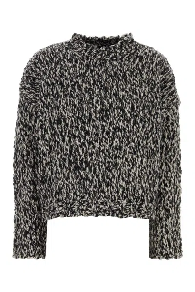 WEEKEND MAX MARA TWO-TONE WOOL BLEND CRINE SWEATER