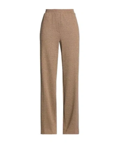 Weekend Max Mara Two-color Knitted Straight-leg Pants In Light Brown