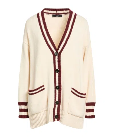 Weekend Max Mara Twotone Knit Cardigan In White