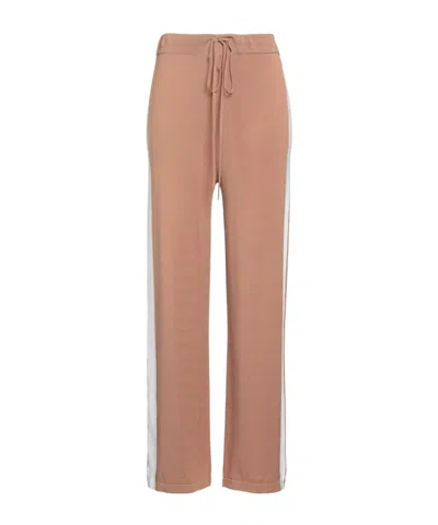 Weekend Max Mara Two-tone Loose-fitting Knit Pants In Brown