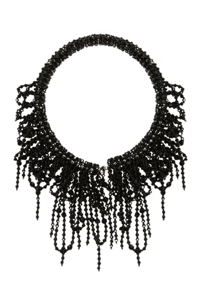 Weekend Max Mara Ulivo Tree Necklace With Cascading Beads In Black