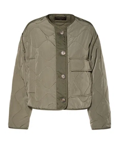 Weekend Max Mara Umberta Quilted Taffeta Jacket In Green