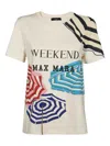 Weekend Max Mara Umbrella-print Cotton T-shirt In Neutral