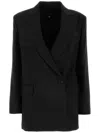 Weekend Max Mara Umbro Stretch Wool Side Closure Jacket In Black