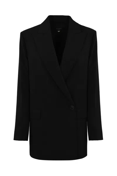 Weekend Max Mara Umbro Blazer In Wool Canvas In Nero