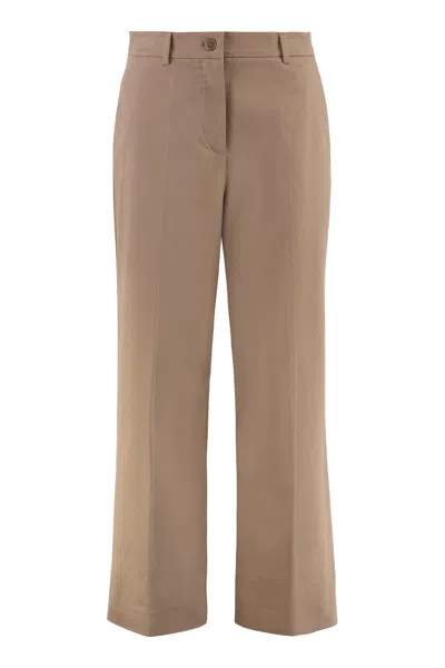 Weekend Max Mara Urial Cropped Trousers In Brown