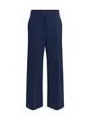 Weekend Max Mara Urial Cropped Trousers In Cotton Satin In Blue
