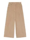 Weekend Max Mara Weekend Maxmara Cropped Cotton Velvet Trousers Sand In Neutral