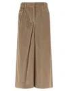 Weekend Max Mara Corduroy Trousers With Elastic Waistband And Pockets In Neutral