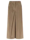 Weekend Max Mara Corduroy Trousers With Elastic Waistband And Pockets In Nude