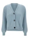 Weekend Max Mara V-neck Button Cardigan In Blue