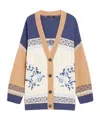 Weekend Max Mara Henry Cotton Blend Cardigan In White