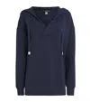 Weekend Max Mara V-neck Drawstring Hoodie In Blue