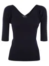 WEEKEND MAX MARA V-NECK HALF-SLEEVED JUMPER