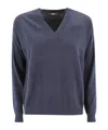 Weekend Max Mara V-neck Knitted Jumper In Blue