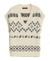 Weekend Max Mara Womens Black V-neck Sleeveless Cotton-blend Vest In Nude