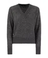 Weekend Max Mara V-neck Long-sleeved Sweater In Black