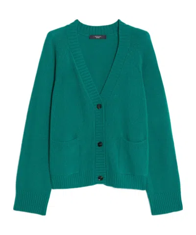 Weekend Max Mara V-neck Long-sleeved Sweater In Green