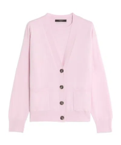 Weekend Max Mara V-neck Long-sleeved Sweater In Pink