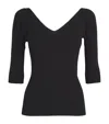 WEEKEND MAX MARA V-NECK RIBBED TOP