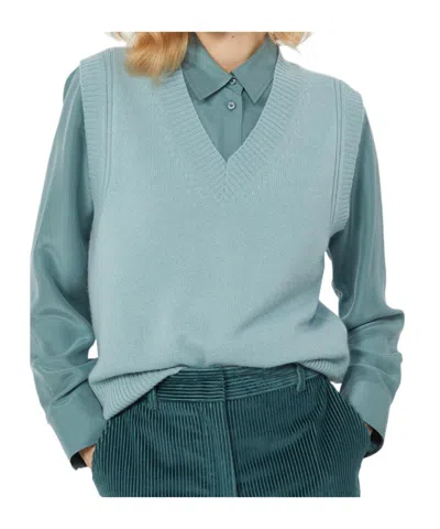Weekend Max Mara V-neck Sleeveless Sweater In Blue
