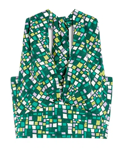 Weekend Max Mara V-neck Sleeveless Vest In Green