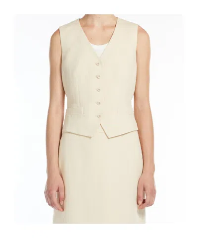 Weekend Max Mara V-neck Sleeveless Vest In Nude