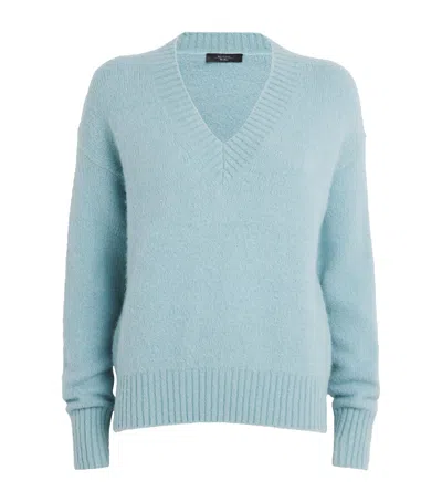Weekend Max Mara V-neck Sweater In Blue