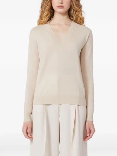 Weekend Max Mara V-neck Sweater In Neutral