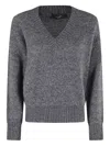 Weekend Max Mara V-neck Wool Sweater In Brown