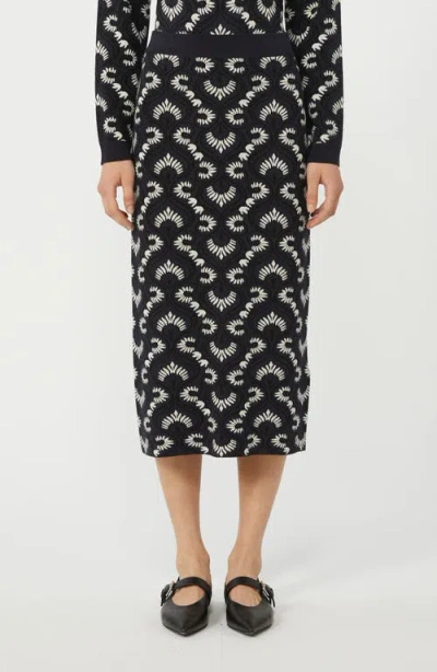 Weekend Max Mara Vacuo Embroidered Knit Skirt In Black