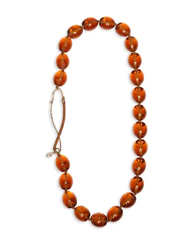 Weekend Max Mara Vadare Beaded Statement Necklace In Amber Brown