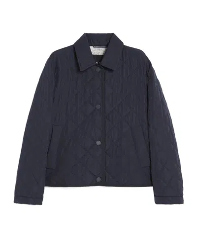 Weekend Max Mara Vadier Buton-up Padded Jacket In Navy Blue
