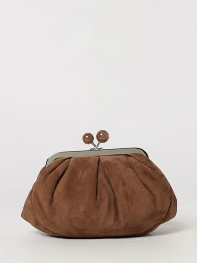 Weekend Max Mara Valois Pasticcino Mini Suede Clutch In Dark
