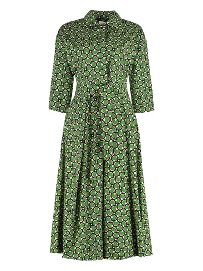 Weekend Max Mara Varenna Printed Shirtdress In Green