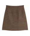 Weekend Max Mara Houndstooth Wool-blend Mini Skirt In Brown