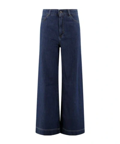 Weekend Max Mara Vega Logo-patch Jeans In Blue