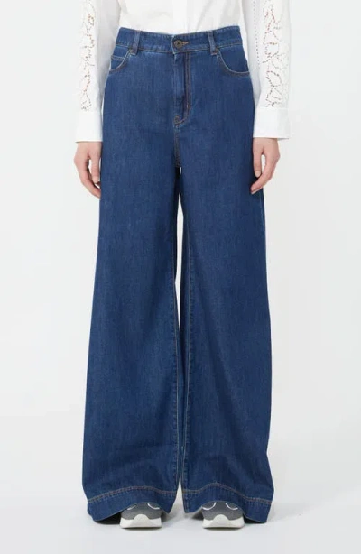 Weekend Max Mara Vega Wide Leg Jeans In Blue