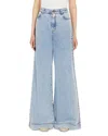 Weekend Max Mara Vega Light Blue Wide Leg Jeans In Navy