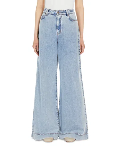 WEEKEND MAX MARA VEGA WIDE LEG JEANS IN NAVY