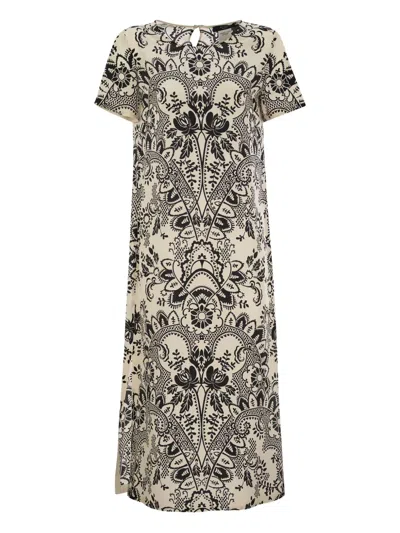 Weekend Max Mara Vela - Silk Crepe De Chine Dress In Beige