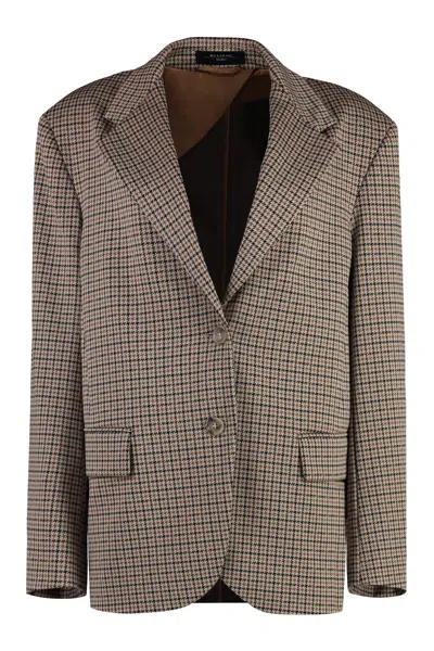 WEEKEND MAX MARA VELETTA HOUNDSTOOTH PATTERN BLAZER WEEKEND MAX MARA