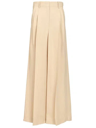 Weekend Max Mara Veliero Pantalone Trousers White In Pink